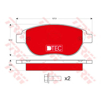 Фото Комплект тормозных колодок, дисковый тормоз TRW GDB1464DTE