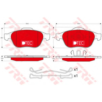 Photo Kit de plaquettes de frein, frein à disque TRW GDB1468DTE