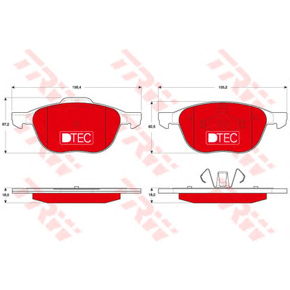 Photo Brake Pad Set, disc brake TRW GDB1583DTE