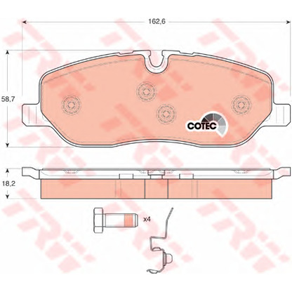 Photo Brake Pad Set, disc brake TRW GDB1631