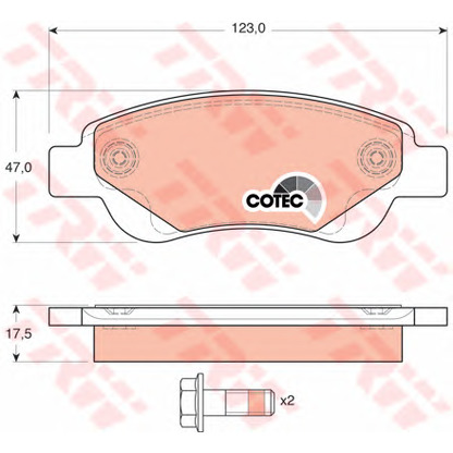 Photo Brake Pad Set, disc brake TRW GDB1633