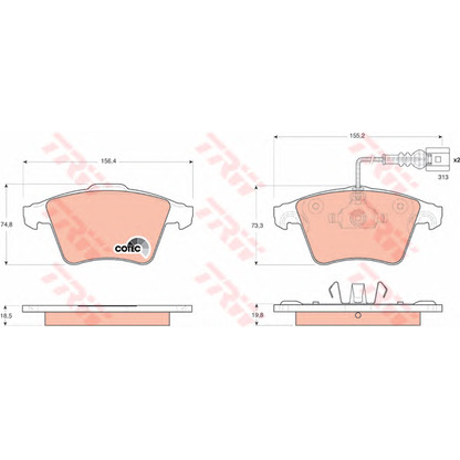 Photo Brake Pad Set, disc brake TRW GDB1651