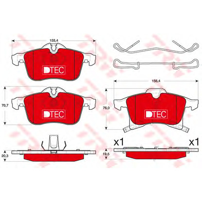 Photo Brake Pad Set, disc brake TRW GDB1668DTE