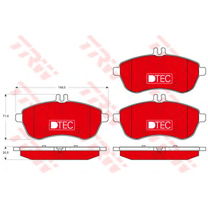 Photo Brake Pad Set, disc brake TRW GDB1736DTE