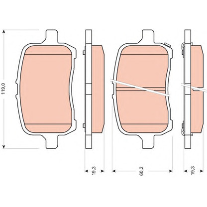 Photo Brake Pad Set, disc brake TRW GDB1755