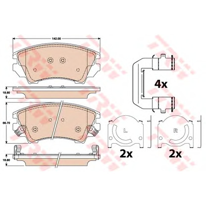 Photo Brake Pad Set, disc brake TRW GDB1783