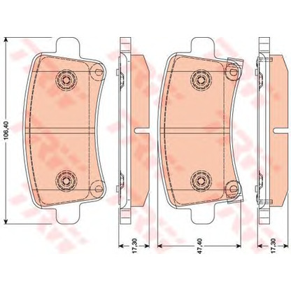 Photo Brake Pad Set, disc brake TRW GDB1784