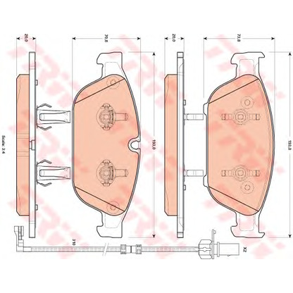 Photo Brake Pad Set, disc brake TRW GDB1897