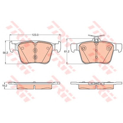 Photo Brake Pad Set, disc brake TRW GDB1957