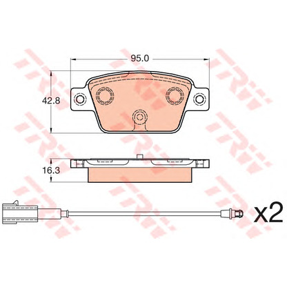 Photo Brake Pad Set, disc brake TRW GDB2054