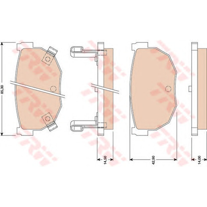 Photo Brake Pad Set, disc brake TRW GDB3056