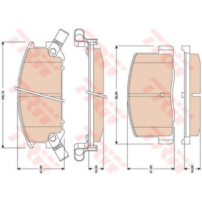 Photo Brake Pad Set, disc brake TRW GDB3059