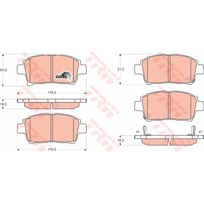 Foto Kit pastiglie freno, Freno a disco TRW GDB3317