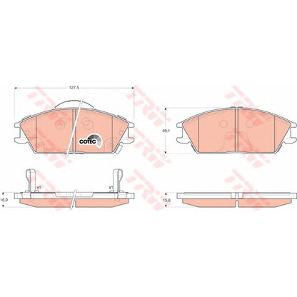 Photo Kit de plaquettes de frein, frein à disque TRW GDB3331