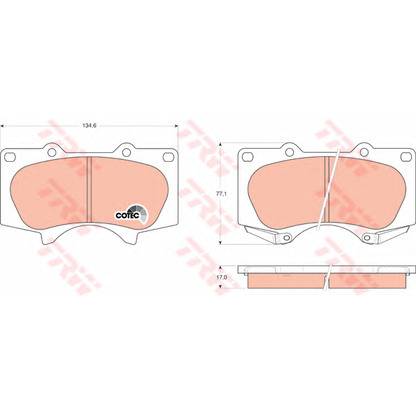 Foto Kit pastiglie freno, Freno a disco TRW GDB3364