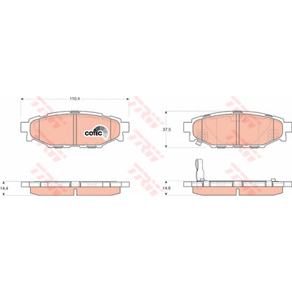 Photo Brake Pad Set, disc brake TRW GDB3373