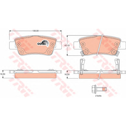 Photo Kit de plaquettes de frein, frein à disque TRW GDB3446