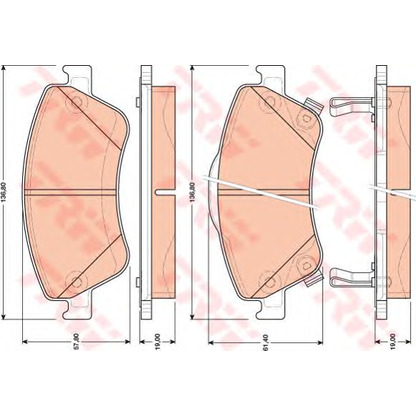 Photo Brake Pad Set, disc brake TRW GDB3481