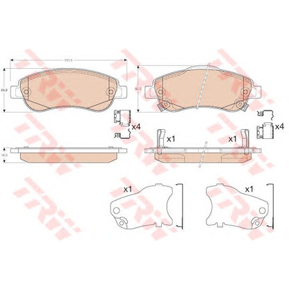 Foto Kit pastiglie freno, Freno a disco TRW GDB3559