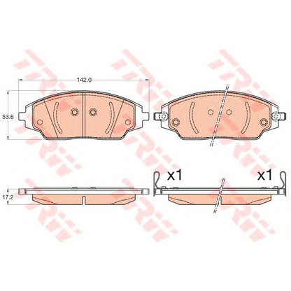 Photo Brake Pad Set, disc brake TRW GDB3579