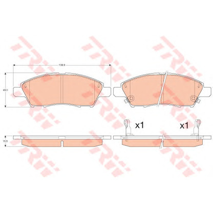 Photo Brake Pad Set, disc brake TRW GDB3613