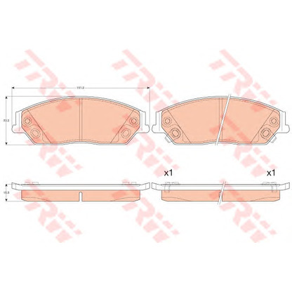 Photo Brake Pad Set, disc brake TRW GDB3614