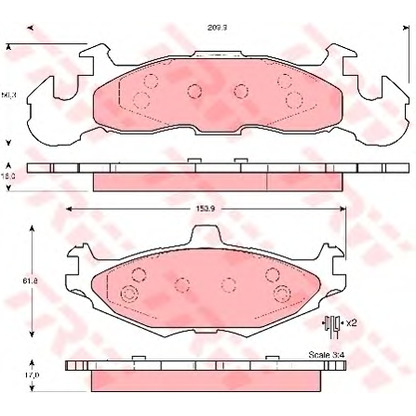 Фото Комплект тормозных колодок, дисковый тормоз TRW GDB4003