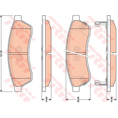 Photo Brake Pad Set, disc brake TRW GDB4172