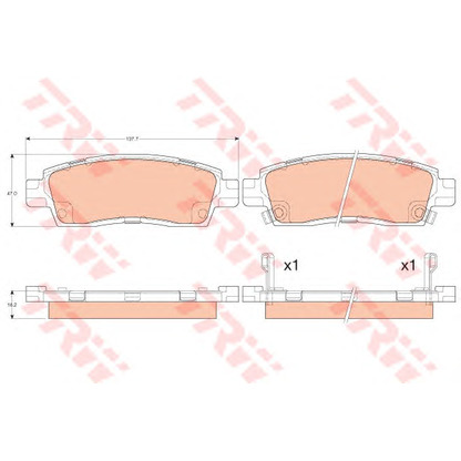 Photo Brake Pad Set, disc brake TRW GDB4455