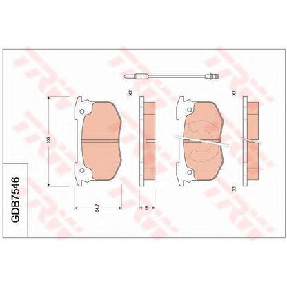 Photo Brake Pad Set, disc brake TRW GDB7546