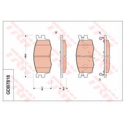 Photo Brake Pad Set, disc brake TRW GDB7818