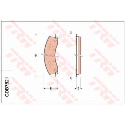 Photo Brake Pad Set, disc brake TRW GDB7821