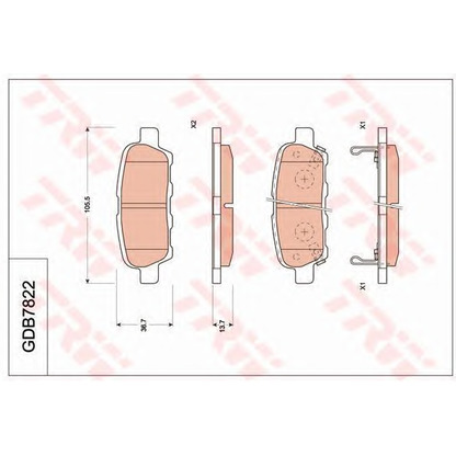 Photo Brake Pad Set, disc brake TRW GDB7822