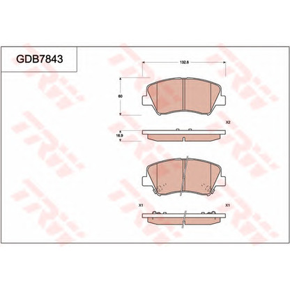 Photo Kit de plaquettes de frein, frein à disque TRW GDB7843