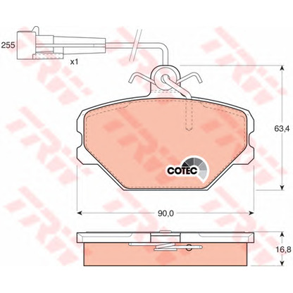 Photo Brake Pad Set, disc brake TRW GDB833