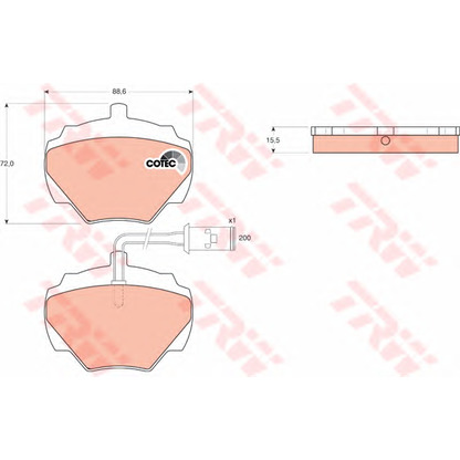 Photo Brake Pad Set, disc brake TRW GDB976