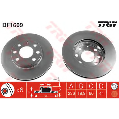 Photo Kit de freins, frein à disques TRW GTD1007