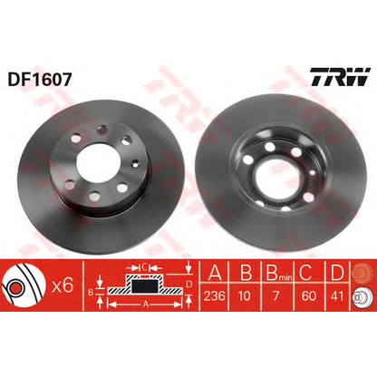 Photo Brake Set, disc brakes TRW GTD1009