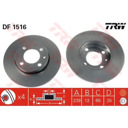 Foto Kit freno, Freno a disco TRW GTD1034