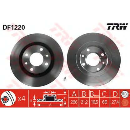 Photo Brake Set, disc brakes TRW GTD1038