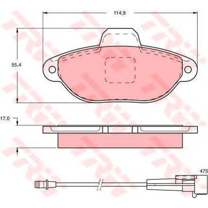 Photo Brake Set, disc brakes TRW GTD1042