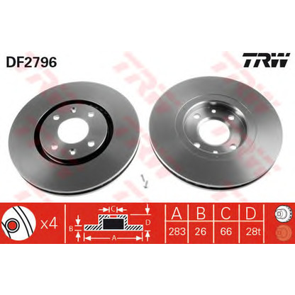 Photo Kit de freins, frein à disques TRW GTD1043