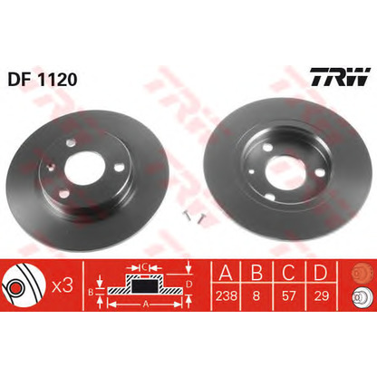 Фото Комплект тормозов, дисковый тормозной механизм TRW GTD1050