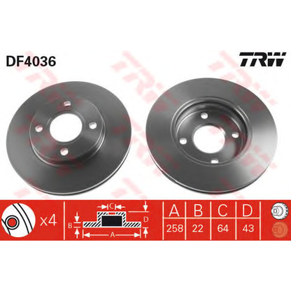 Foto Bremsensatz, Scheibenbremse TRW GTD1080