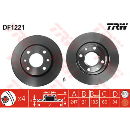 Foto Kit freno, Freno a disco TRW GTD1088