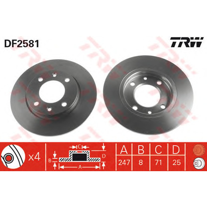 Фото Комплект тормозов, дисковый тормозной механизм TRW GTD1092