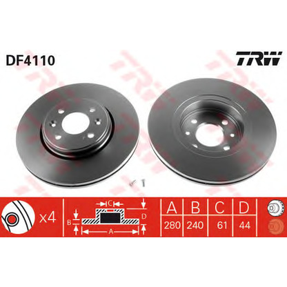 Foto Kit freno, Freno a disco TRW GTD1099