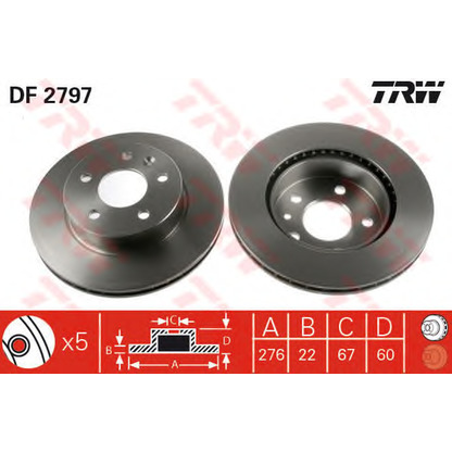 Photo Brake Set, disc brakes TRW GTD1103
