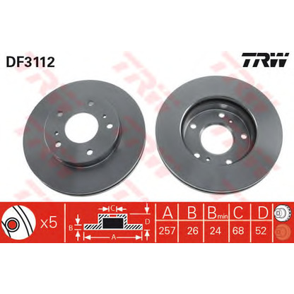 Фото Комплект тормозов, дисковый тормозной механизм TRW GTD1105