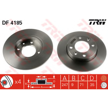 Photo Brake Set, disc brakes TRW GTD1125